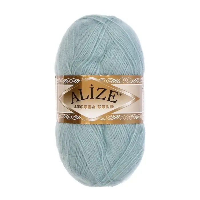 Пряжа для вязания спицами, крючком ALIZE, Angora Gold, 20% шерсть, 80% акрил, 550 м/100 г, (114 мята)
