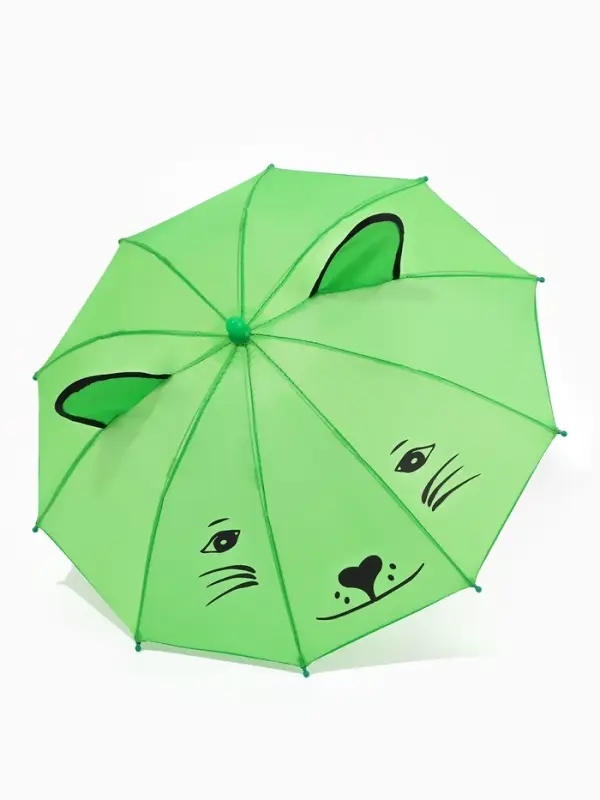 Зонт детский механический &laquo;Животные&raquo;, r &mdash; 24 см, с ушками, цвет МИКС