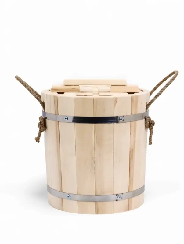Запарник - ведро для бани и сауны, 9 л, липа, пластиковая вставка, с крышкой, &laquo;Добропаровъ&raquo;