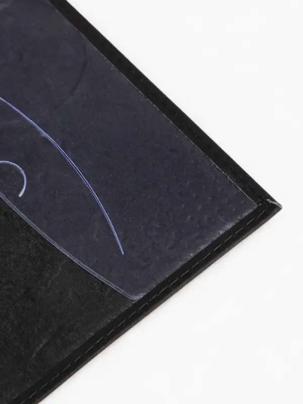 Обложка для паспорта &laquo;Волк&raquo;, натуральная кожа, сплошное тиснение, чёрная