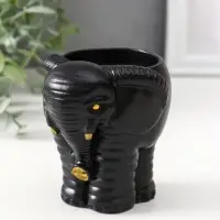 Подставка для мелочей «Слон», 8×9.5×8.5 см, чёрная
