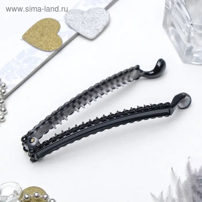 Банан для волос «Классика», петельки, 9.5 см, чёрный Банан для волос «Классика», петельки, 9.5 см, чёрный