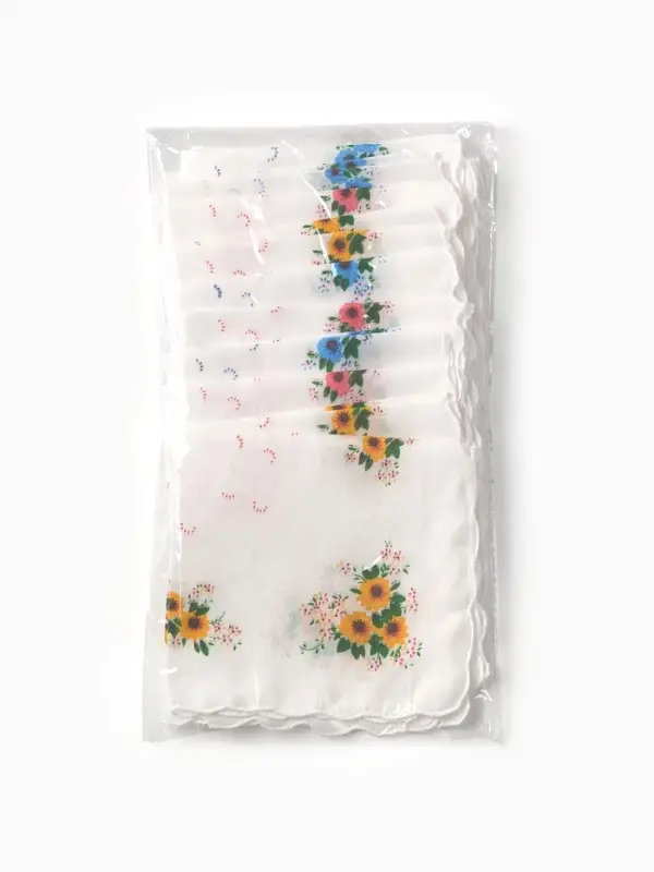 Платки носовые женские Экономь и Я  Платки носовые женские Экономь и Я "Полянка" 30*30 см, (набор 12 шт), рис. МИКС,100% пэ