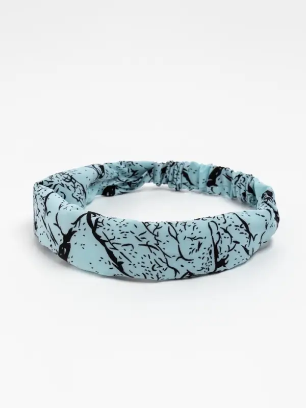 Косынка для девочки "Узор", цв. голубой, р-р 50, 100% п/э