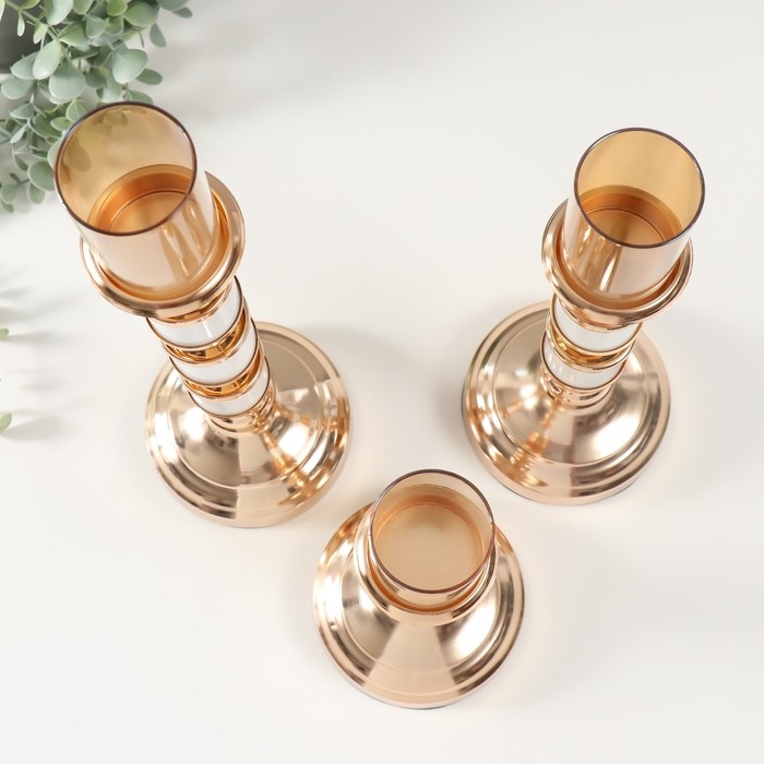 Подсвечник металл Подсвечник металл "Мари" d=5 см, набор 3 шт h=36,5 см, 31 см, 25 см