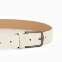 Ремень женский с винтом, 110&times;2.8 см, классическая пряжка металл, серебристая, белый