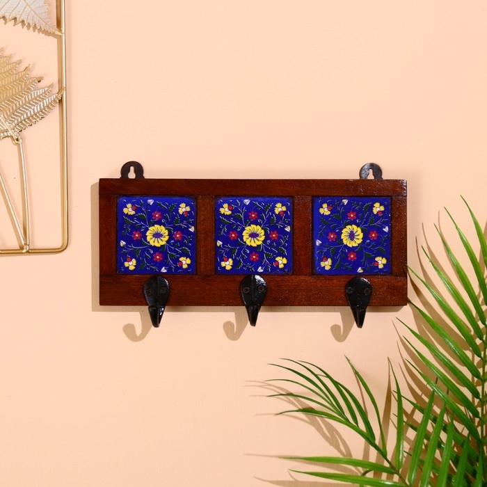 Вешалка Вешалка "Узоры" дерево, 3 крючка