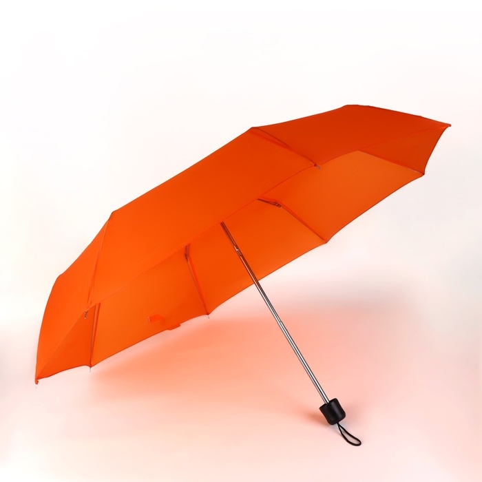 Зонт механический «Однотонный», 3 сложения, 8 спиц, R = 48/55 см, D = 110 см, цвет оранжевый Зонт механический «Однотонный», 3 сложения, 8 спиц, R = 48/55 см, D = 110 см, цвет оранжевый