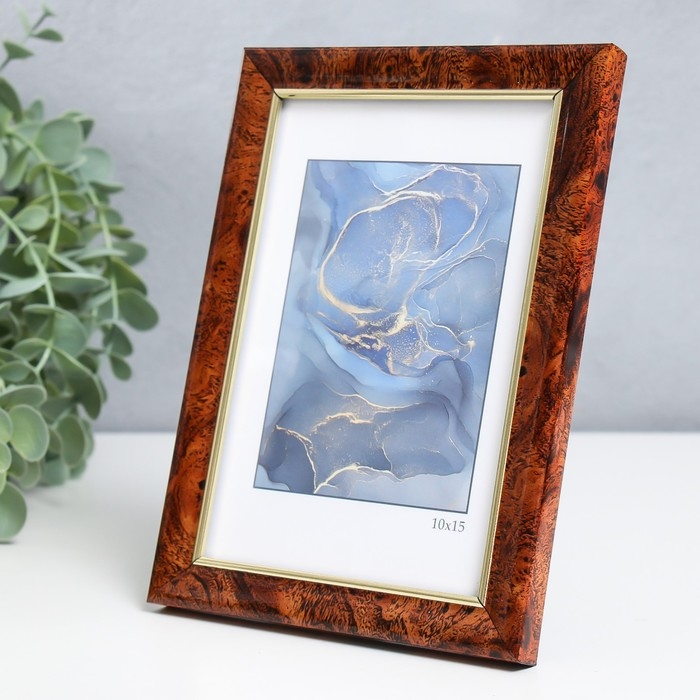 Фоторамка пластик Фоторамка пластик "Офис 8" 10х15 см, карельская берёза