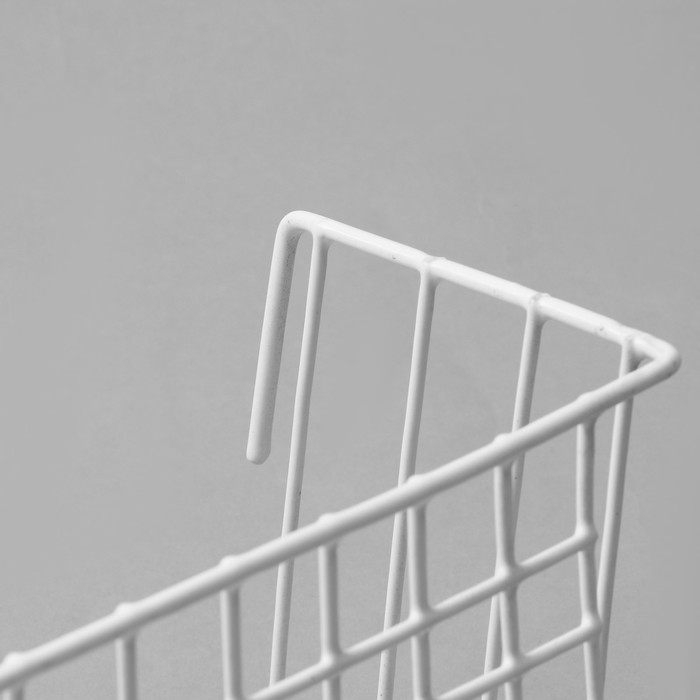 Корзина на сетку, 19×11,5×12 см, цвет белый Корзина на сетку, 19×11,5×12 см, цвет белый