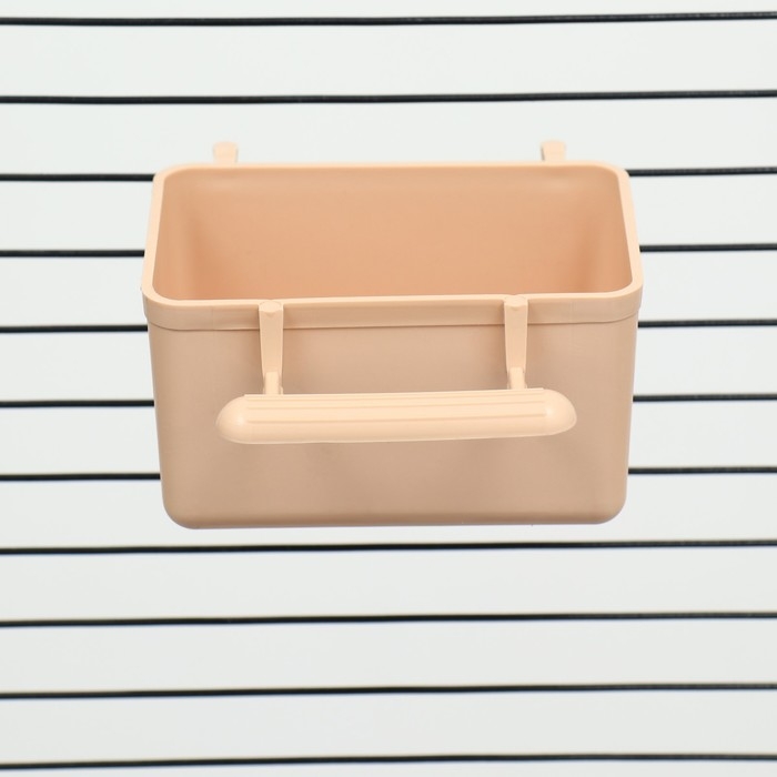 Кормушка для птиц большая, прямоугольная, в клетку, 8 х 5 х 4,5 см, бежевая Кормушка для птиц большая, прямоугольная, в клетку, 8 х 5 х 4,5 см, бежевая