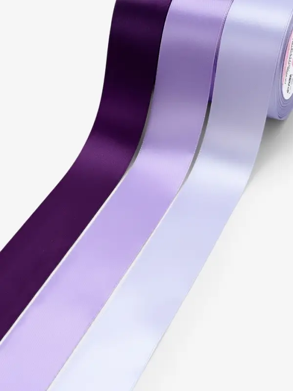 Набор лент атласных (3шт) 40мм*25&plusmn;1ярд(23м&plusmn;1м) №21/35/44 спектр фиолетовый ВБ АУ