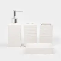 Набор для ванной "Альба" 4 предмета (дозатор, 2 стакана, мыльница), цвет белый