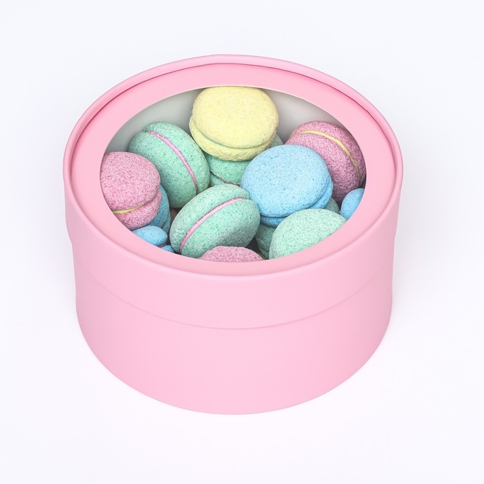 Набор 2 в 1 круглых коробок Набор 2 в 1 круглых коробок "Чароит" светло-лавандовый, с окном, 21 х 11 - 18 х 10 см