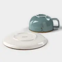 Чайная пара Magistro &laquo;Церера&raquo;, 2 предмета: чашка 250 мл, блюдце d=16.5 см, фарфор, голубая