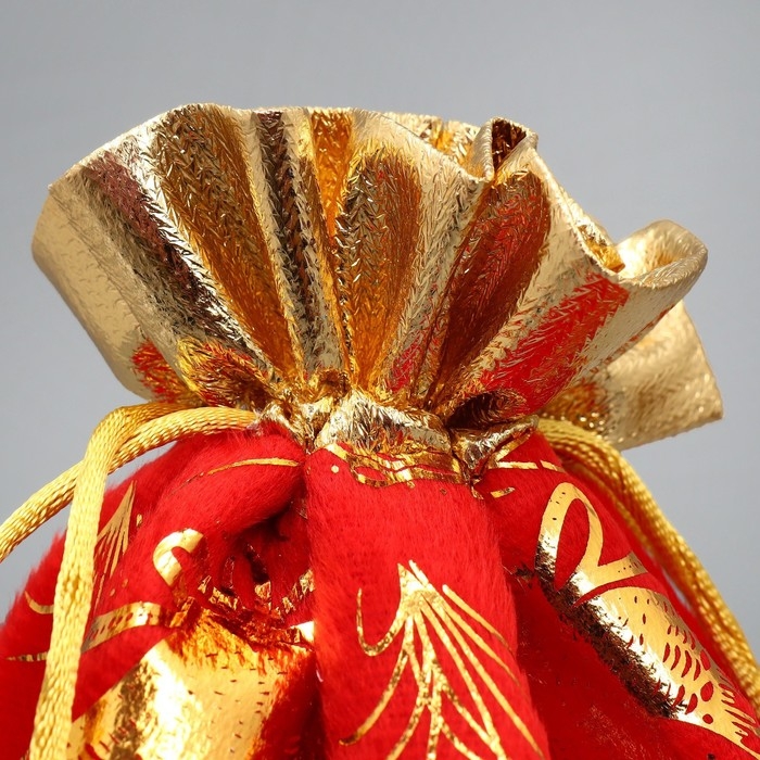 Мешочек подарочный плюш «Новогодний звон», колокольчики, тиснение, 20 х 30 см +/- 1.5 см, Новый год Мешочек подарочный плюш «Новогодний звон», колокольчики, тиснение, 20 х 30 см +/- 1.5 см, Новый год