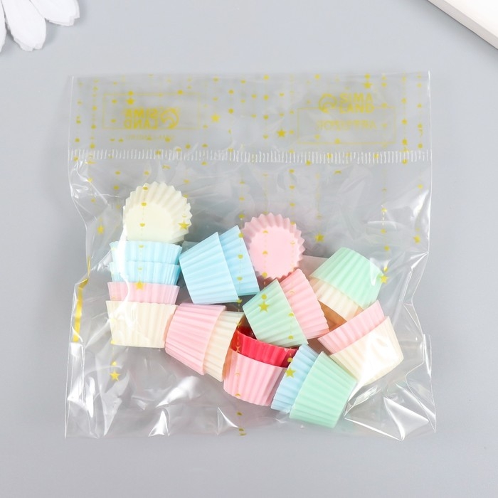 Декор для творчества PVC Декор для творчества PVC "Формочка для кекса" набор 20 шт 1,1х1,1х1,9 см