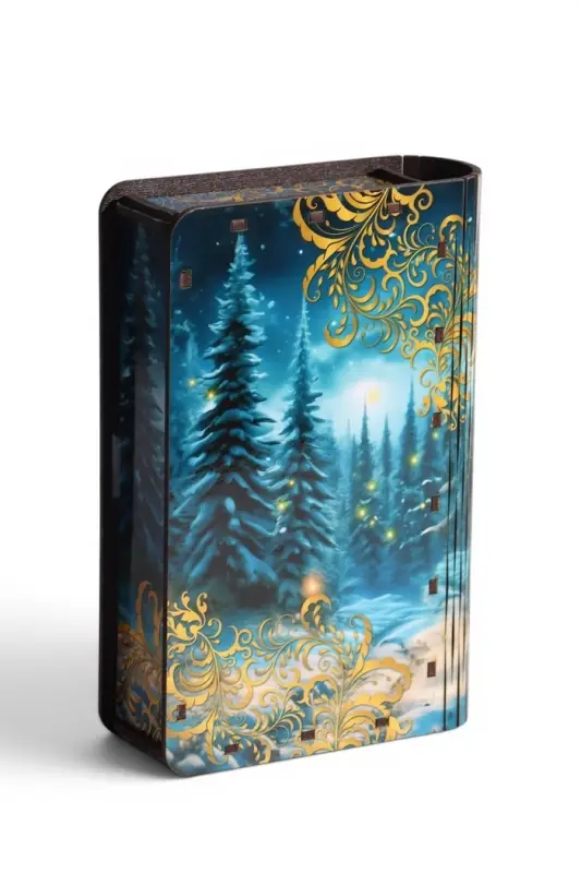 Книга-шкатулка  "Рыжий козлик в шапке Дед Мороз",  19х13х5 см