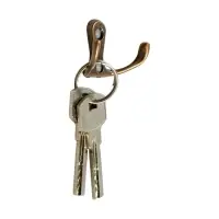 Крючок мебельный ТУНДРА TKD004, двухрожковый, медь, 5 шт