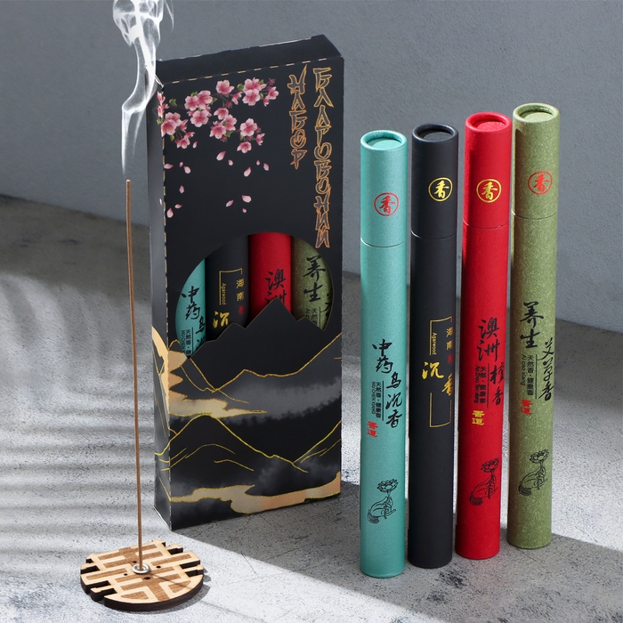 Набор благовоний Набор благовоний "Дух Азии", чёрный, 4 шт