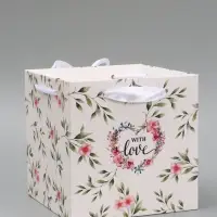 Коробка с лентами With love, 19 &times; 19 &times; 19 см