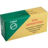 Иглы акупунктурные стерил.однораз.стал. с н/тр 0,25х40м 100шт/уп СУБАЛ