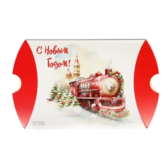 Коробка складная, подарочная новогодняя «Паровоз» 19×14×4 см Коробка складная, подарочная новогодняя «Паровоз» 19×14×4 см