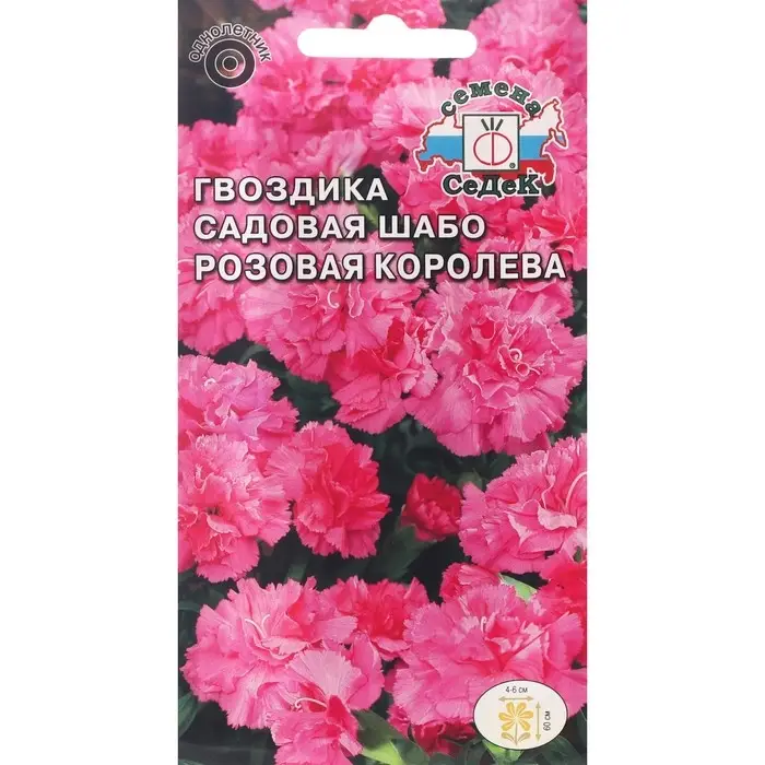 Семена цветов Гвоздика  Семена цветов Гвоздика "Розовая королева "0.1 г
