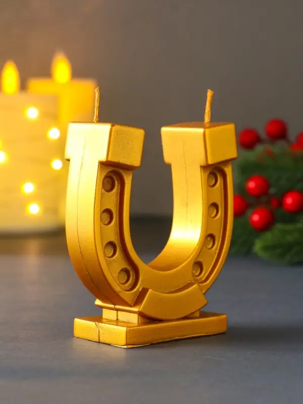 Декоративная свеча "Золотая подкова", 85 г