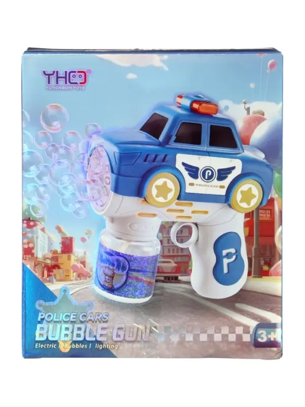 Генератор мыльных пузырей "Полицейская машина", световые эффекты, работает от батареек