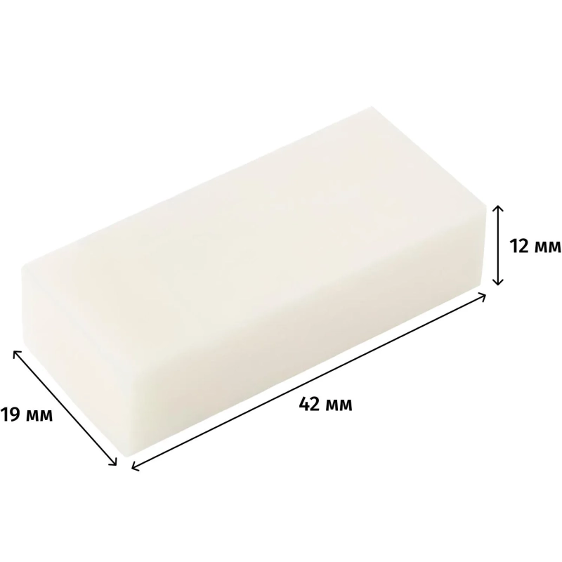 Ластик PILOT EE101 винил, карт.держатель, белый, Япония, 42х19х12мм EE101