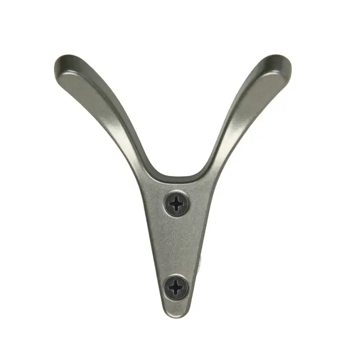 Крючок мебельный CAPPIO FOX, двухрожковый, цвет графит