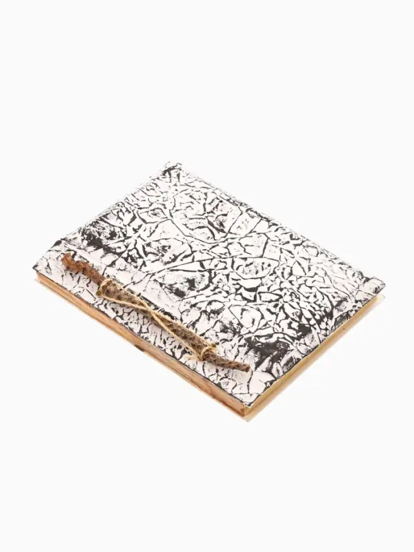 Блокнот в твёрдой обложке плетёный, 48 листов, 14&times;18&times;2 см, чёрно-белый