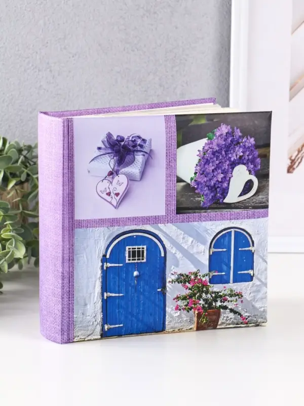 Фотоальбом 200 фото 10X15см, "Синяя дверь",бум.карм.с мемо, книжн. пер-т