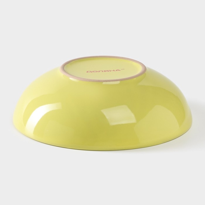 Миска керамическая Доляна «Пастель», 700 мл, d=18 см, цвет жёлтый