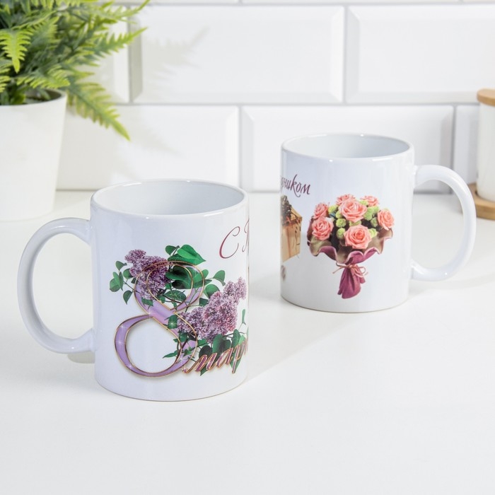 Кружка чайная керамическая "8 марта" с подарком