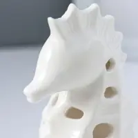 Сувенир керамика свет "Морской конёк" бело-синий 6,5х8,5х16,5 см