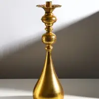 Металлический подсвечник на 1 свечу &laquo;Пеллегрино&raquo;, золото, 15.5&times;15.5&times;51 см