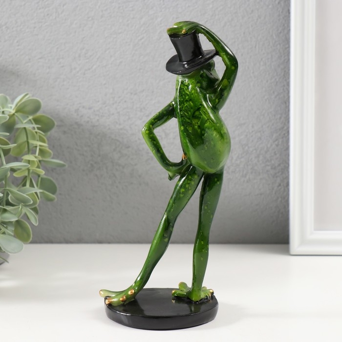 Сувенир полистоун Сувенир полистоун "Лягуха в шляпе-цилиндре" 20,5х8х8,5 см