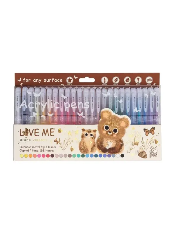 Акриловые ручки &laquo;Love Me&raquo;, 24 цвета, 1 мм