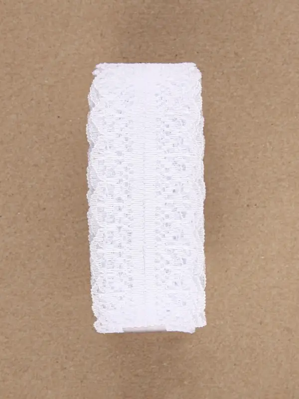 Кружево капроновое, 30 мм &times; 10 &plusmn; 1 м, цвет белый