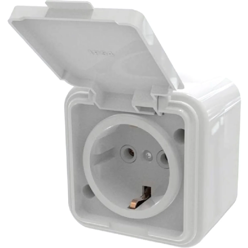 Розетка вл/защ одинарная, с заземлением, RA 16-211-Б, 16А, IP44