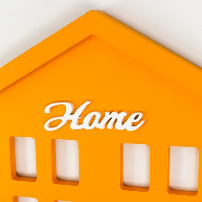 Декор настенный с полочкой дерево Декор настенный с полочкой дерево "Домик" жёлтый 31х9,4х22,2 см