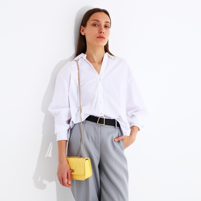 Сумка-мессенджер на клапане, цвет жёлтый Сумка-мессенджер на клапане, цвет жёлтый