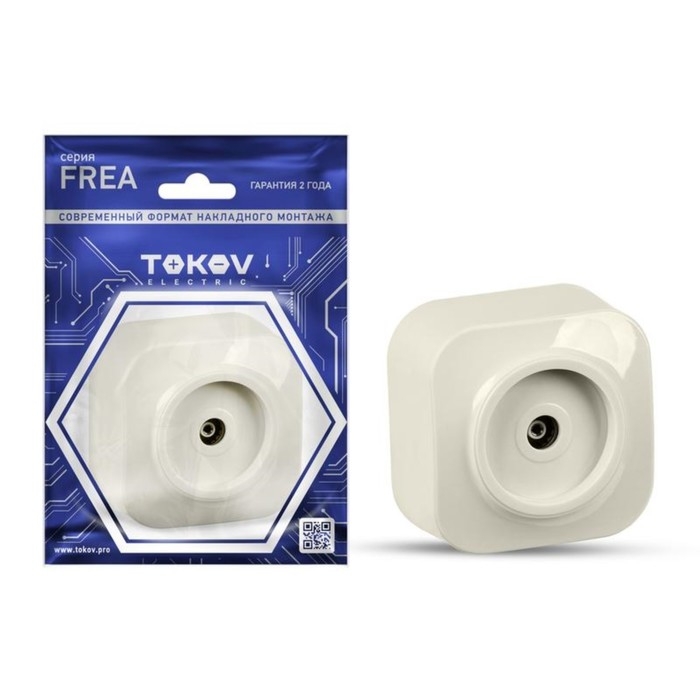 Розетка TV TOKOV ELECTRIC, Frea, 1-местная, IP20, АБС-пластик, бежевый, TKE-FR-A1C-C02 Розетка TV TOKOV ELECTRIC, Frea, 1-местная, IP20, АБС-пластик, бежевый, TKE-FR-A1C-C02