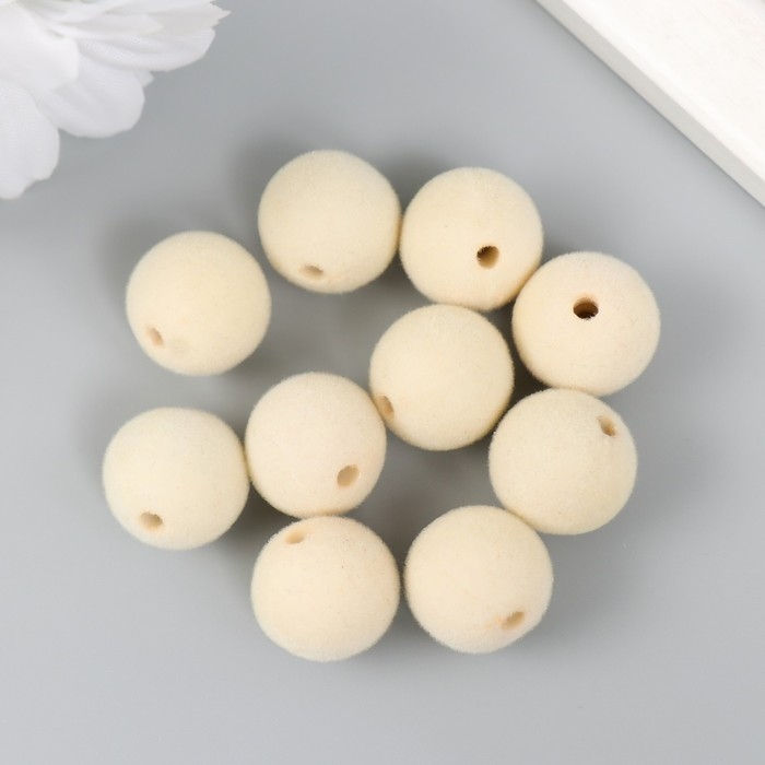 Бусины для творчества бархатное напыление Бусины для творчества бархатное напыление "Белое облако" набор 10 шт d=1,4 см