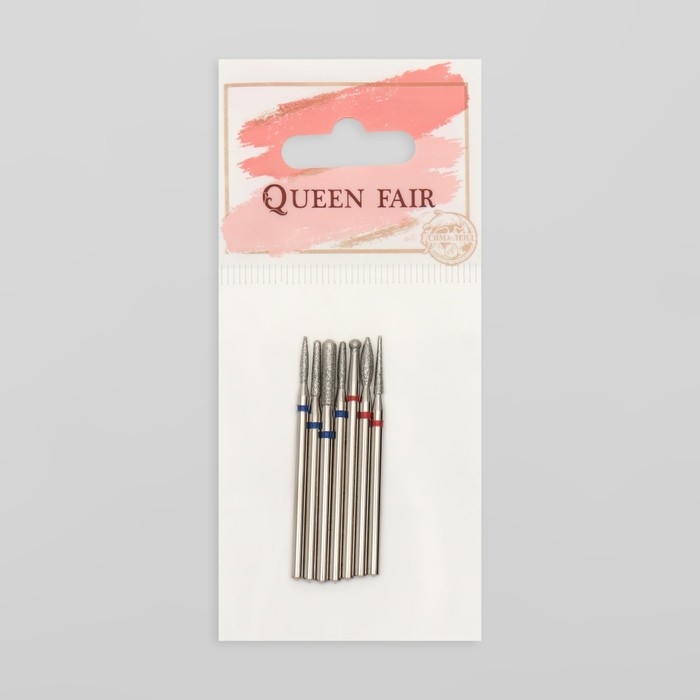 Фрезы алмазные для маникюра, 7 шт, форма и зернистость АССОРТИ Фрезы алмазные для маникюра, 7 шт, форма и зернистость АССОРТИ