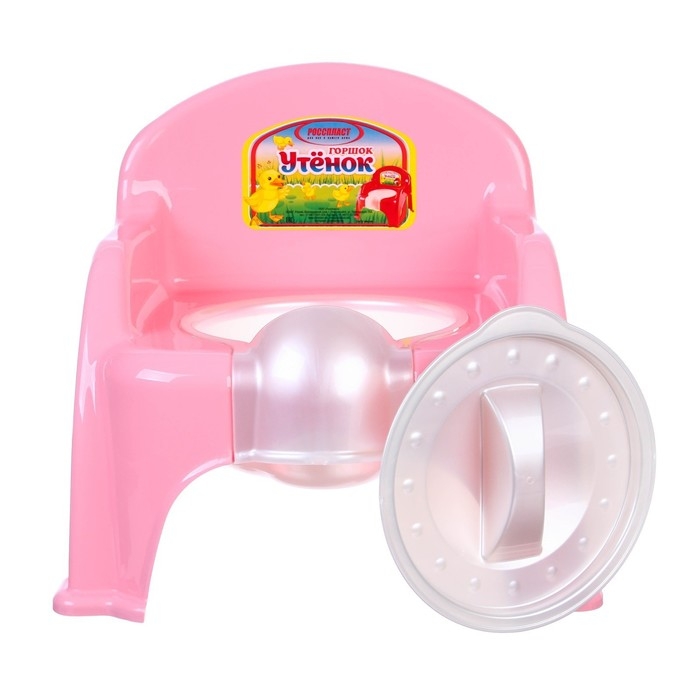 Горшок детский «Утенок» с крышкой, светло-розовый / белый 310х295х280мм Горшок детский «Утенок» с крышкой, светло-розовый / белый 310х295х280мм