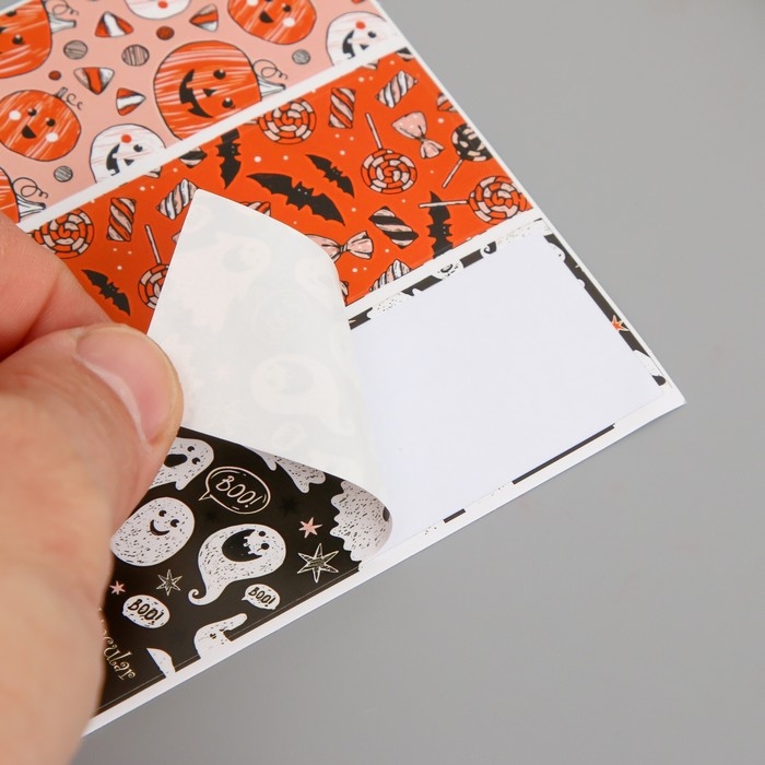 Наклейка бумага Наклейка бумага "Призраки, тыквы, летучие мыши" набор 20 шт 10х10 см