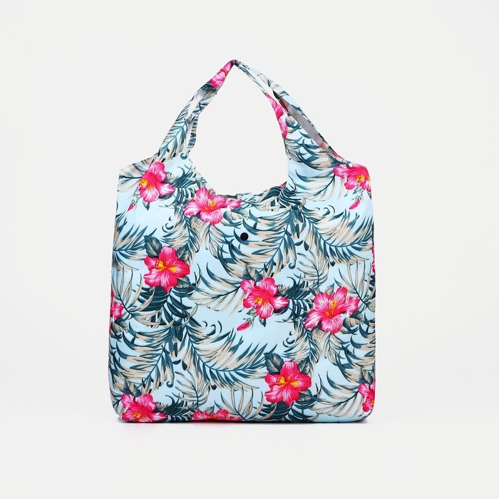 Сумка хозяйственная на кнопке, складная, цвет голубой Сумка хозяйственная на кнопке, складная, цвет голубой